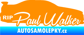 Samolepka Paul Walker 005 RIP oranžová
