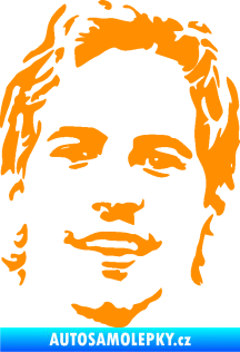 Samolepka Paul Walker 008 pravá obličej oranžová