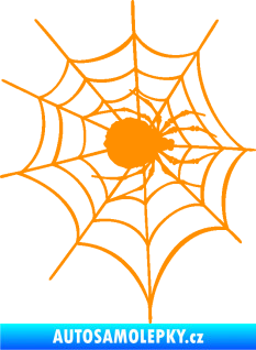Samolepka Pavouk 016 pravá s pavučinou oranžová