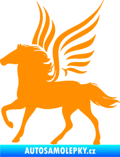 Samolepka Pegas 002 levá okřídlený kůň oranžová