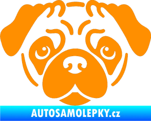 Samolepka Pes 067 Mopsík oranžová