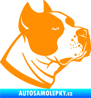 Samolepka Pes 081 pravá Stafordširský bulteriér oranžová