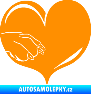 Samolepka Pes 102 levá packa oranžová