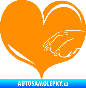 Samolepka Pes 102 pravá packa oranžová