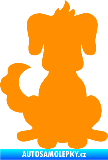 Samolepka Pes 113 levá kreslená silueta oranžová