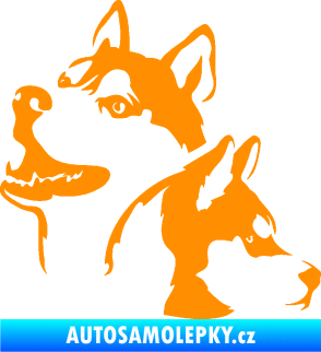 Samolepka Pes 117 levá husky oranžová