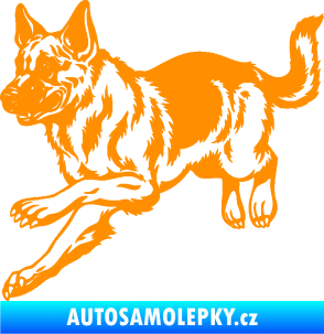 Samolepka Pes 124 levá  německý ovčák  oranžová