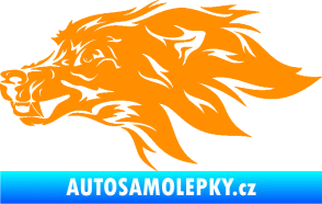 Samolepka Pes 127 levá hlava oranžová