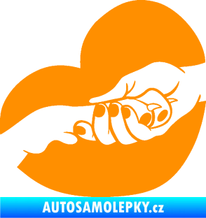 Samolepka Pes 129 levá packa v ruce oranžová