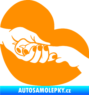 Samolepka Pes 129 pravá packa v ruce oranžová