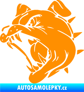 Samolepka Pes 136 levá rozzuřený buldok oranžová