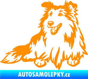Samolepka Pes 162 levá sheltie oranžová