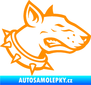 Samolepka Pes 167 pravá pitbull oranžová