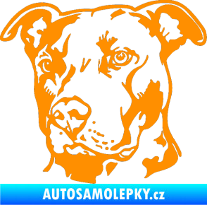Samolepka Pes 198 pitbull levá oranžová