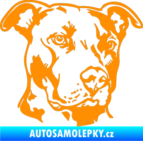 Samolepka Pes 198 pitbull pravá oranžová