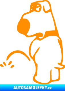 Samolepka Pes čůrá 002 levá oranžová