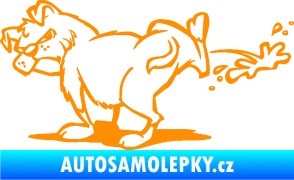 Samolepka Pes čůrá levá oranžová