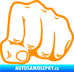 Samolepka Pěst 003 pravá oranžová