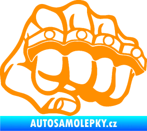 Samolepka Pěst boxer pravá oranžová