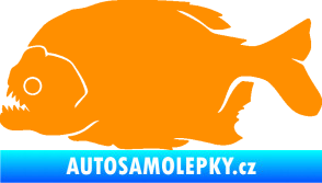 Samolepka Piraňa 001 levá dravá ryba oranžová