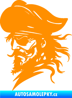 Samolepka Pirát 001 levá s páskou přes oko oranžová