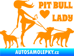 Samolepka Pit Bull lady pravá oranžová