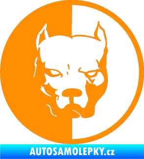 Samolepka Pitbull 001 kruh levá oranžová
