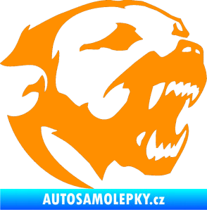 Samolepka Pitbull hlava 001 pravá oranžová
