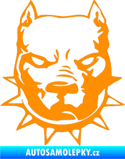 Samolepka Pitbull hlava 002 levá oranžová