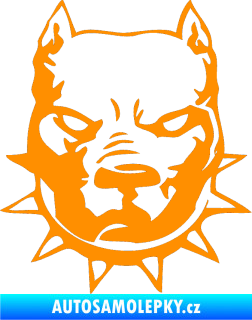 Samolepka Pitbull hlava 002 pravá oranžová