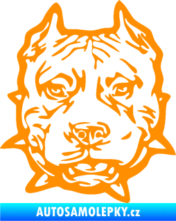 Samolepka Pitbull hlava 003 levá oranžová