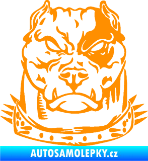 Samolepka Pitbull hlava 005 levá oranžová