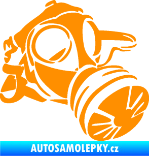 Samolepka Plynová maska pravá oranžová