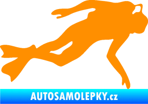 Samolepka Potápěč 002 pravá oranžová