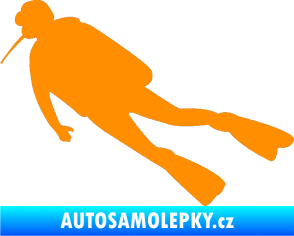 Samolepka Potápěč 006 levá oranžová