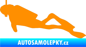 Samolepka Potápěč 009 levá oranžová