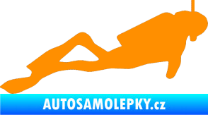 Samolepka Potápěč 009 pravá oranžová