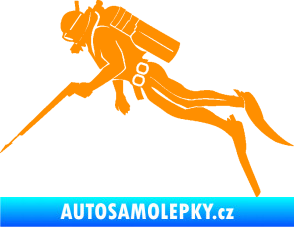 Samolepka Potápěč 010 levá oranžová