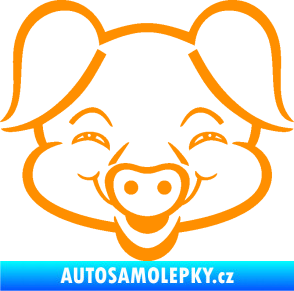 Samolepka Prase 003 veselý čuník oranžová