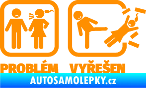 Samolepka Problém? Vyřešen 001 oranžová