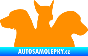 Samolepka Psi 001 pravá skupinka oranžová