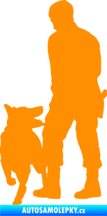 Samolepka Psovod 001 levá oranžová