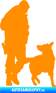Samolepka Psovod 003 pravá oranžová