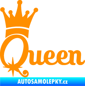 Samolepka Queen 002 s korunkou oranžová