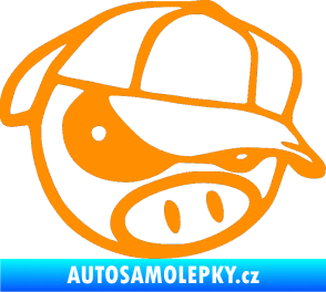 Samolepka Rally pig 003 pravá oranžová