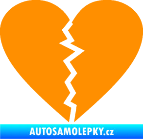 Samolepka Rozbité srdce 001  oranžová