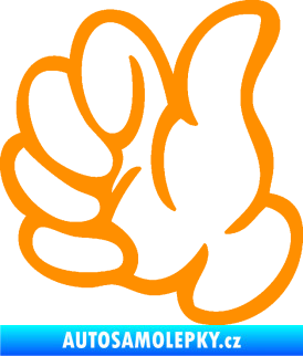 Samolepka Ruka 002 levá palec nahoru oranžová