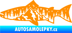 Samolepka Ryba 021 levá noční rybaření oranžová