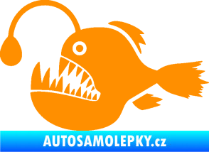 Samolepka Ryba 022 levá mořský ďas s lampičkou oranžová