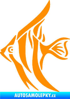 Samolepka Ryba 024  levá akvarijní skalára oranžová